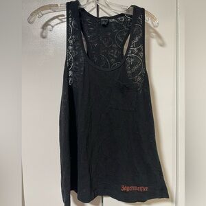 Jagermeister Black Tank with See Thru Jager Design & Red Logo